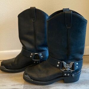 Dingo Black Oil-Resistant Soles Biker Boots Men's Sz 8
